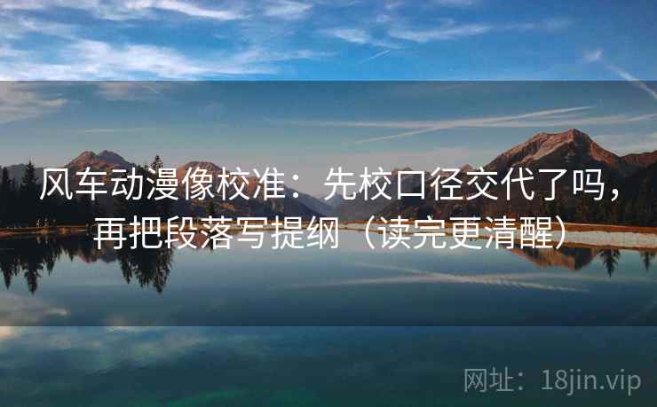 风车动漫像校准：先校口径交代了吗，再把段落写提纲（读完更清醒）