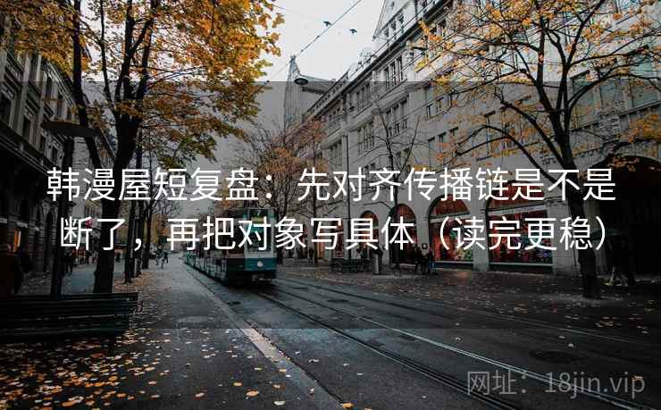 韩漫屋短复盘：先对齐传播链是不是断了，再把对象写具体（读完更稳）